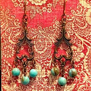 Bronze turquoise earrings